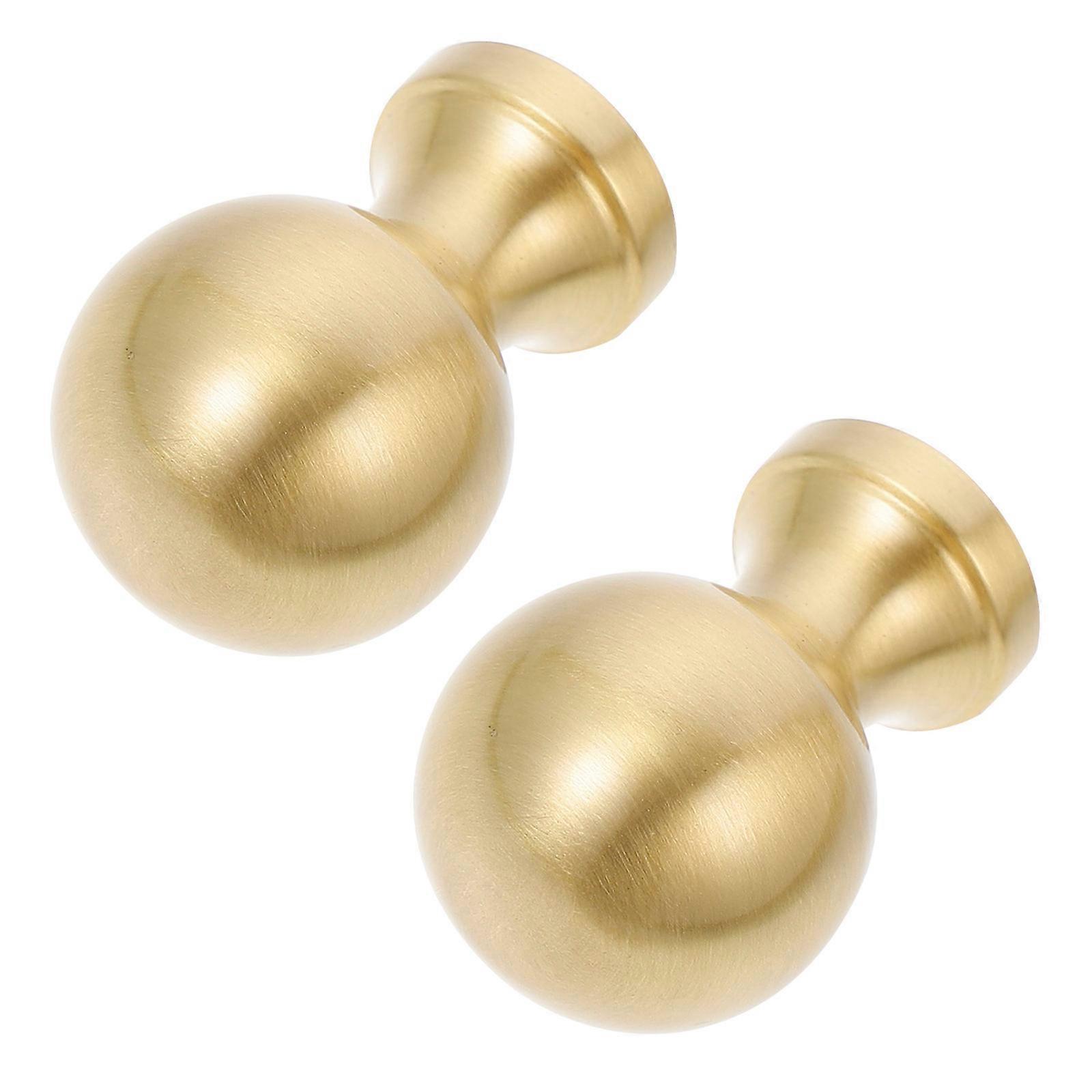 Single Hole Golden Round Dresser Knobs for Cabinets 4Pcs Pull Handles