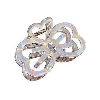 Acrylic Hair Claw - Hollow Bow with Transparent Color & Strong Grip - for Half-Tied Hair & Bun