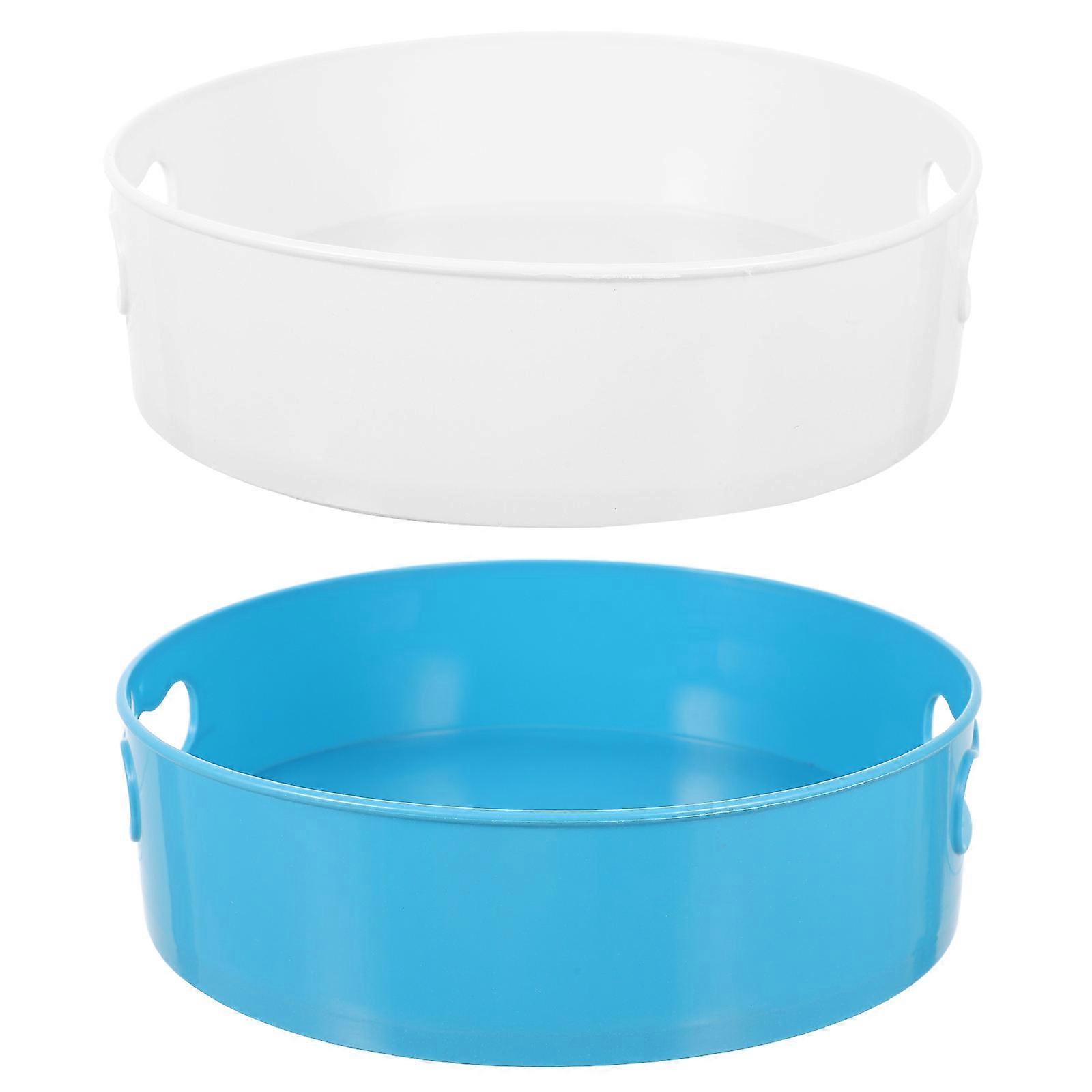 Home Organizer Round Decorative Tray for Table Serving 2Pcs Plastic