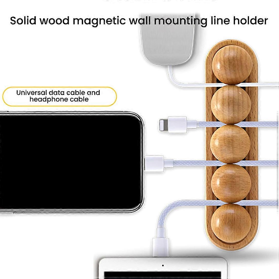 Solid Wood Cable Manager Hub OrganizerData Cord WrapperDesktop Sorting Accessories Neat Solution Stylish Holder A