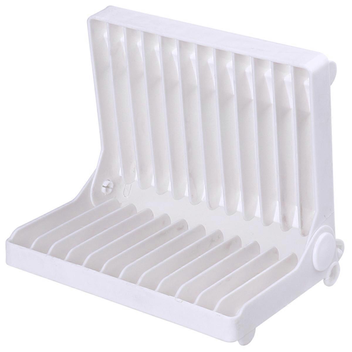 Dish Rack Drainer Plastic Dish Drying Rack for Kitchen Use White