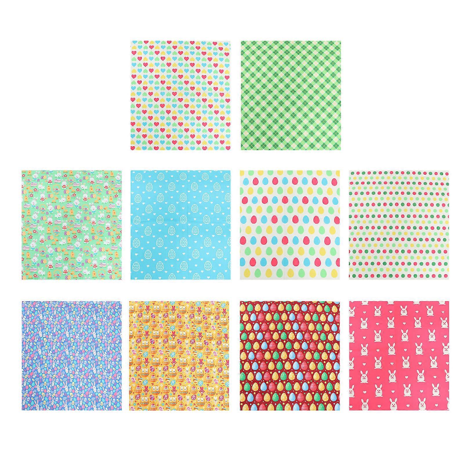 Craft Projects 10Pcs Multi Color DIY Fabric Squares Square Shape Patchwork Material for DIY Enthusiasts