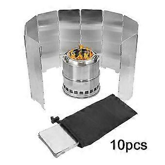 10 Plate Foldable Aluminum Outdoor Stove Wind Shield Gas Burner Windshield Wind Protector Picnic Camping Stove Windscreen 2026