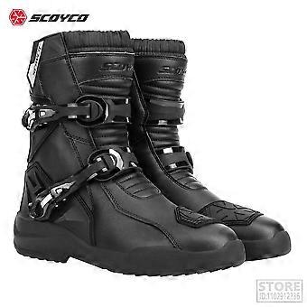 Wodoodporne skórzane brązowe buty motocyklowe Mężczyźni Kobiety Retro Buty rowerowe Antypoślizgowe buty Cafe Racer Jazda Sprzęt ochronny