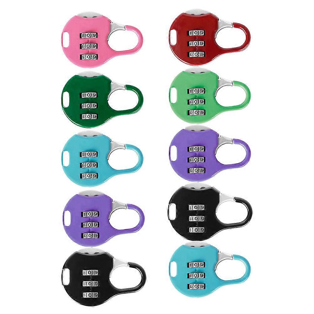 10pcs Colorful Password Padlock Security Combination Lock Coded Lock Metal Padlock