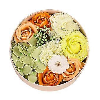 Soap Flower Gift Box Small Round Arrangement Box for Decoration 1Pcs Orange