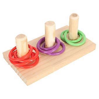 Bird Ring Toy Colorful Interactive Chewing Training Parrot Tabletop Puzzle Toy for Lovebird Cockatiel 5cm/2.0in Ring