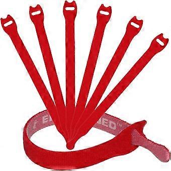 Attaches de câble réutilisables 1/2 « x 8 » pour la gestion des câbles et l’organisation des cordons - Pack de 30 Livré avec 2 sangles bonus (rouge)