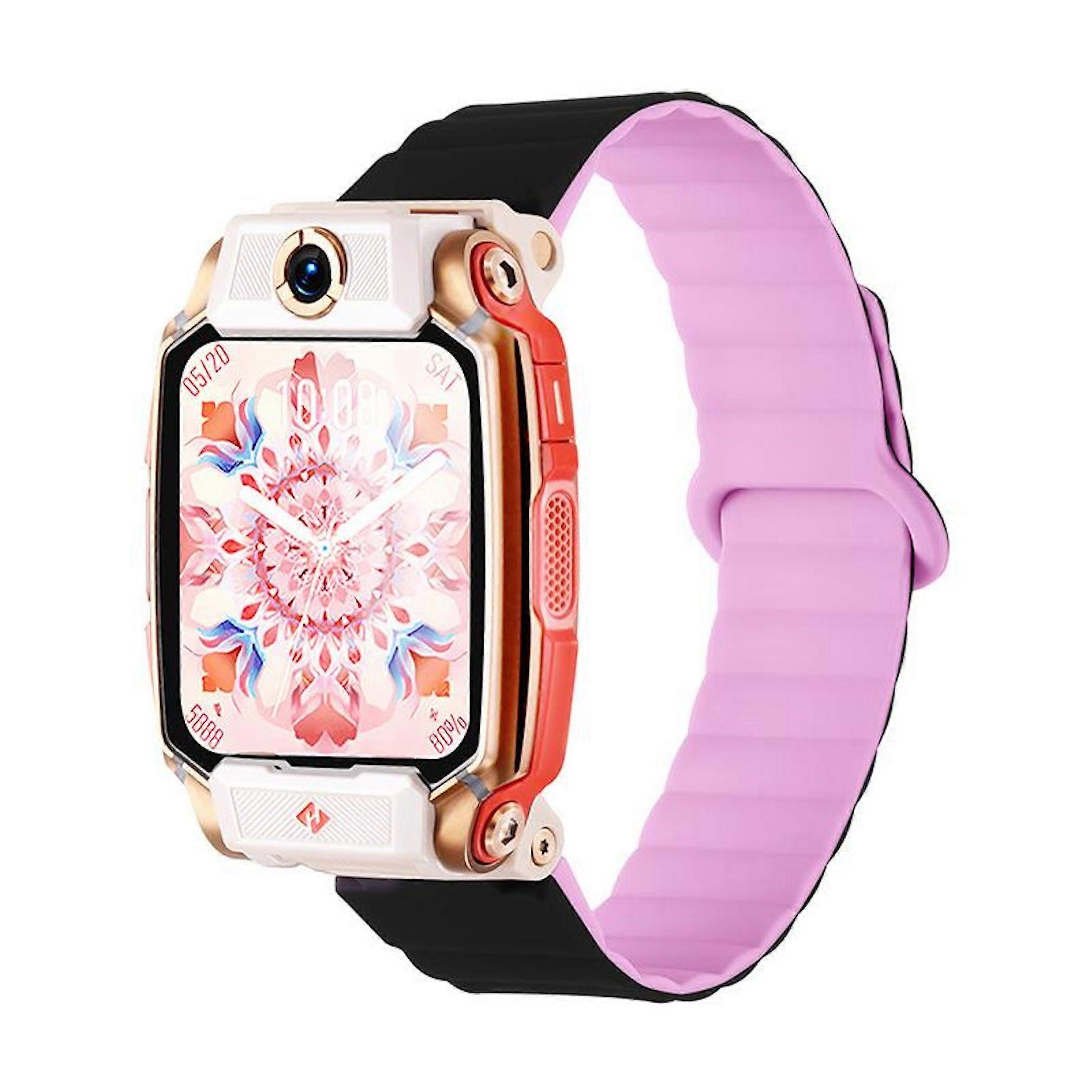 Magnetic silicone strap for Imoo Watch Phone Series Two Color Black / Purple