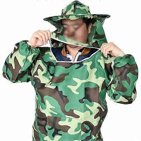 Camouflage Beekeeping Jacket - Hat with Protective Veil