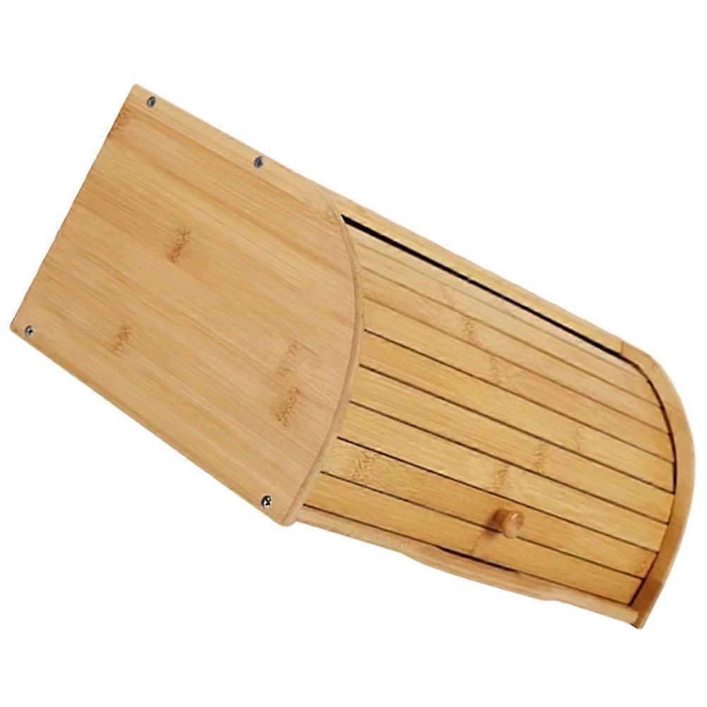 Bread Storage Bin Corner Bread Holder Bamboo Bread Organizer Countertop Bread Container Light Brown