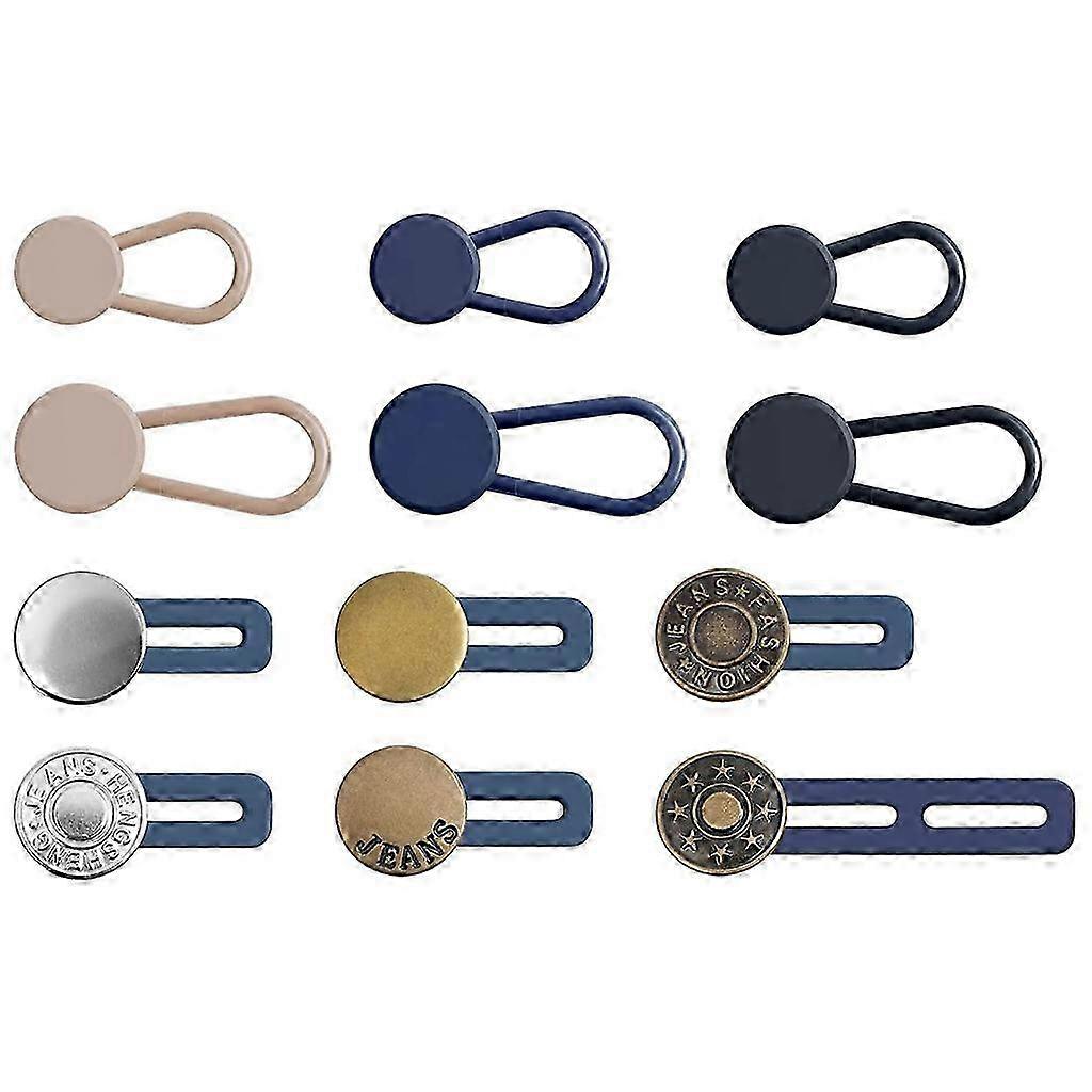 12pcs Pants Button Extender Set Adjustable Retractable Waist Extenders Button