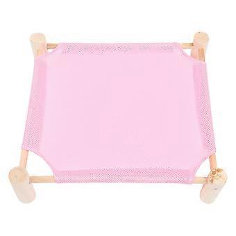 Small Animal Bed Pet Supplies Wood Hammock Pet Owners Hamster Furniture 25.6×21.3×5.1in 1Set