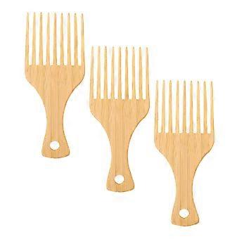 Nanzhu Male Hair Combs Made of Bamboo for Styling 3Pcs Durable Wide Tooth Combs