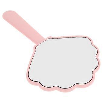 Cute Handheld Mirror with Handle Small Shell Compact Mirror for Travel Portable Makeup Mirror for Girls Women Convenient Hand Mirror for On-the-Go