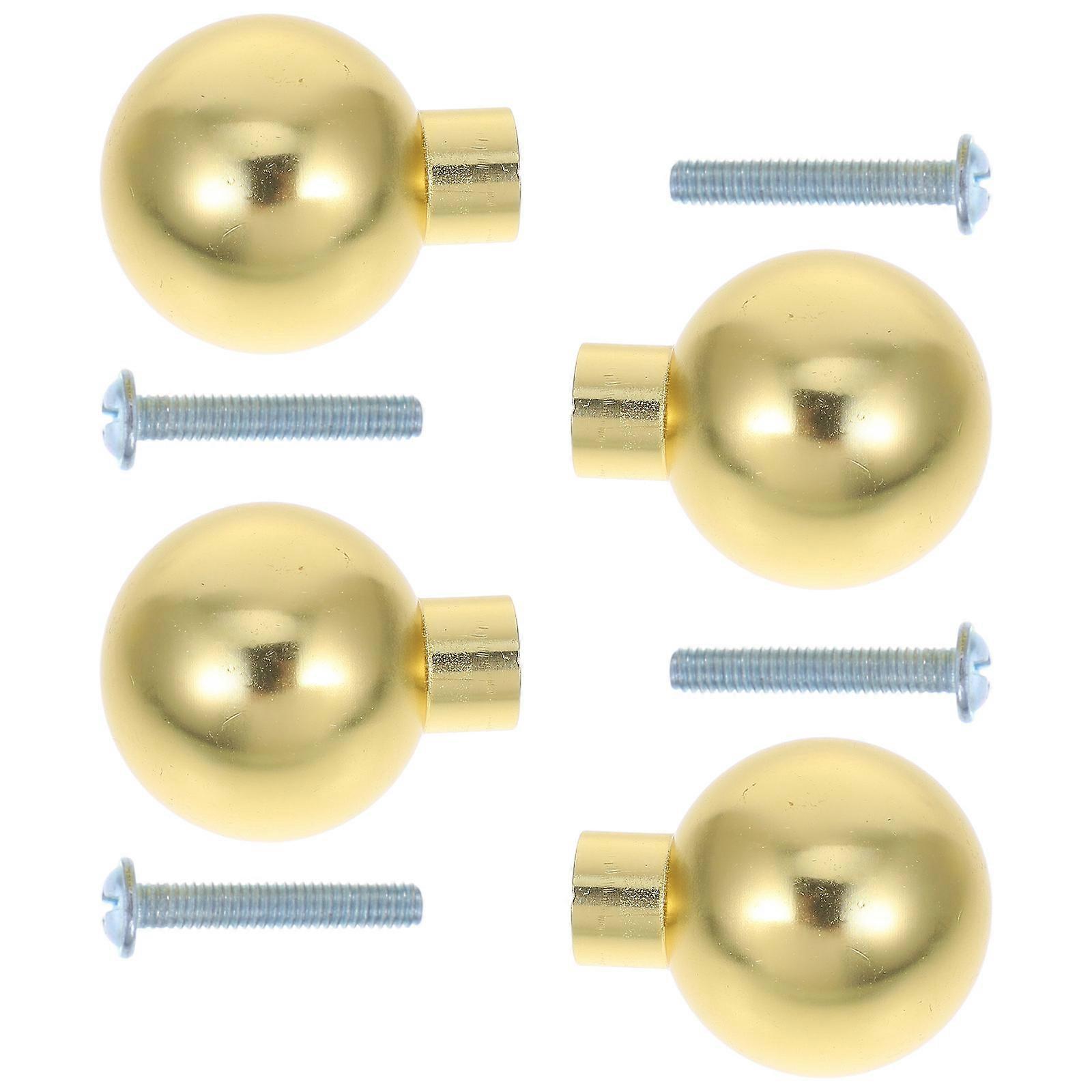 4pcs Gold Round Ball Drawer Knobs Modern Cabinet Pull Handles For Kitchen Bathroom Bedroom Kitchen Cabinet Knobs Drawer Knobs