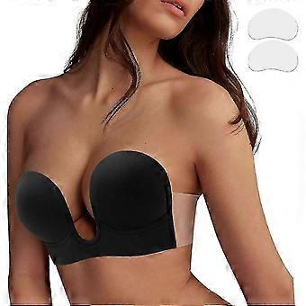Plunge Sticky BH Push Up, unsichtbare Klebe-BHs, Deep V trägerloser No Show BH wiederverwendbar für Hochzeitskleid