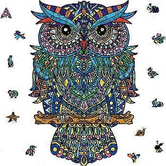 200Pcs Owl Wooden Jigsaw Puzzles for Adults 14.17x9.6inch Animal Wooden Puzzles for Colorful Wood Puzzles for Birthday