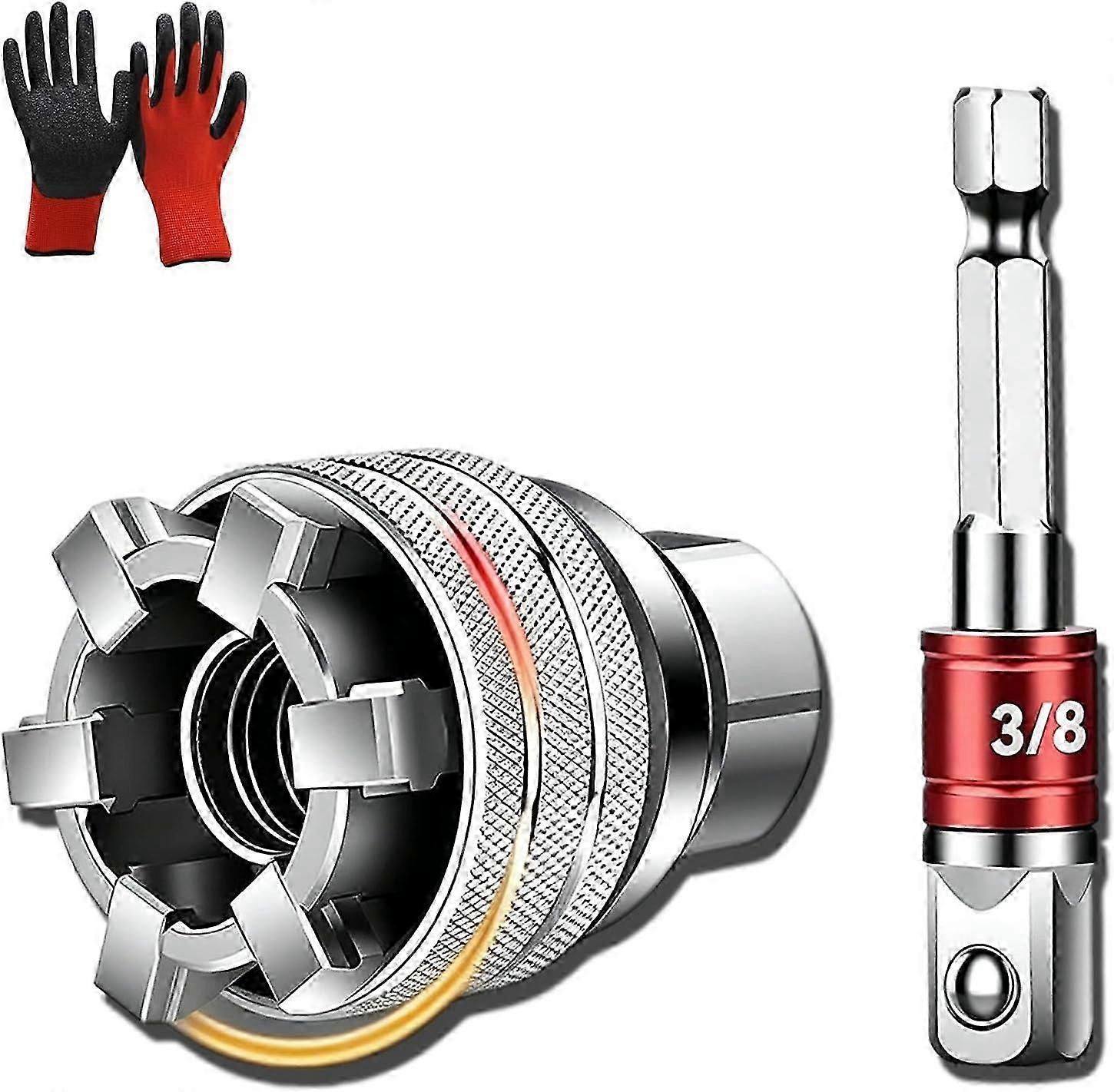 Universal Grip Socket Adapter Set - Multi-Function Universal Socket Wrench Tool, 3/8''-3/4'' Adjustable Universal Socket Wrench for Home Applia-xxy