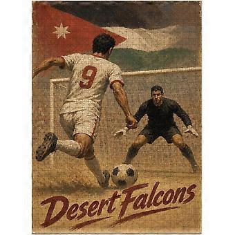 Quebra-cabeça retrô com pôster de futebol Jordan - Decoração de parede para fãs e torcedores de futebol SQZ101