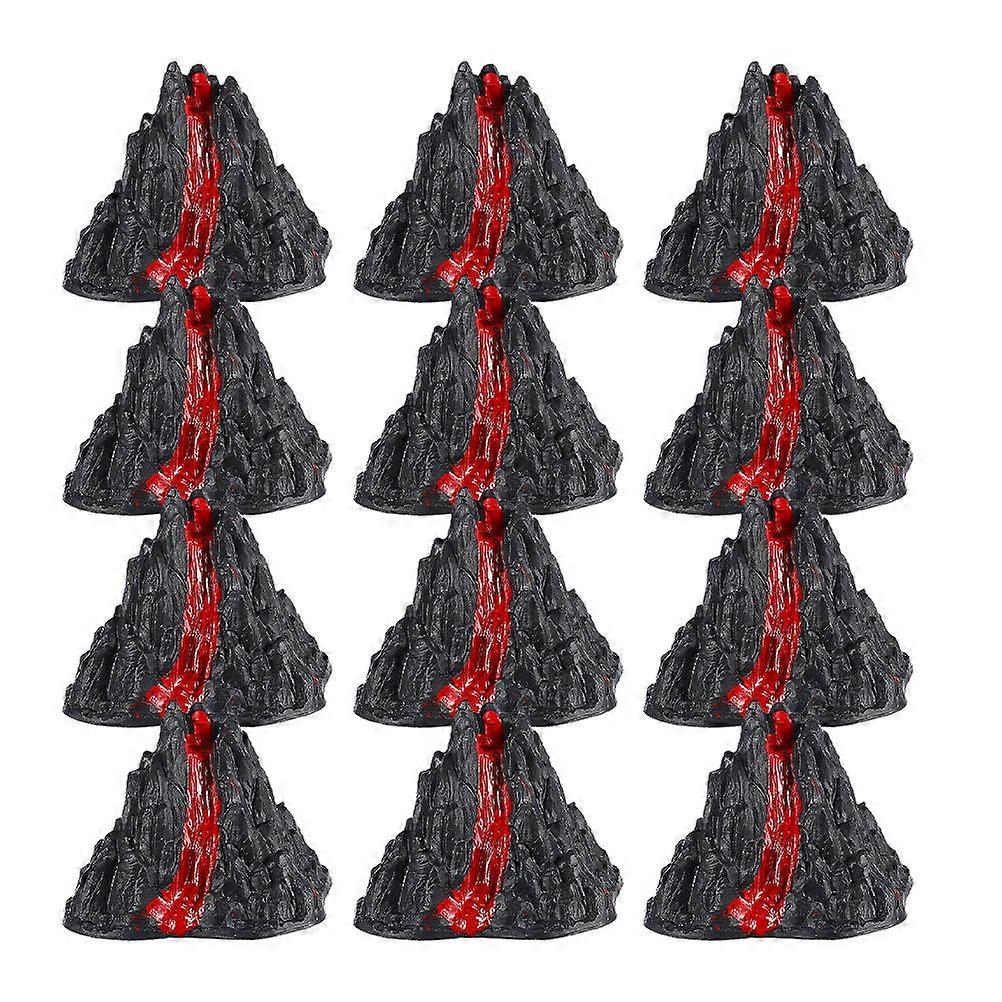 Fake Volcano Simulation Volcano Decor 12Pcs Plastic Decorations