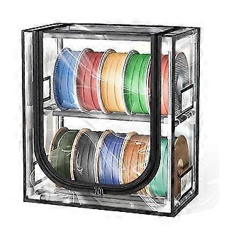 3D-tulostusfilamenttien säilytyslaatikko, 2-tasoinen filamenttien säilytysteline läpinäkyvällä kannella, tilaa jopa 10 rullalle