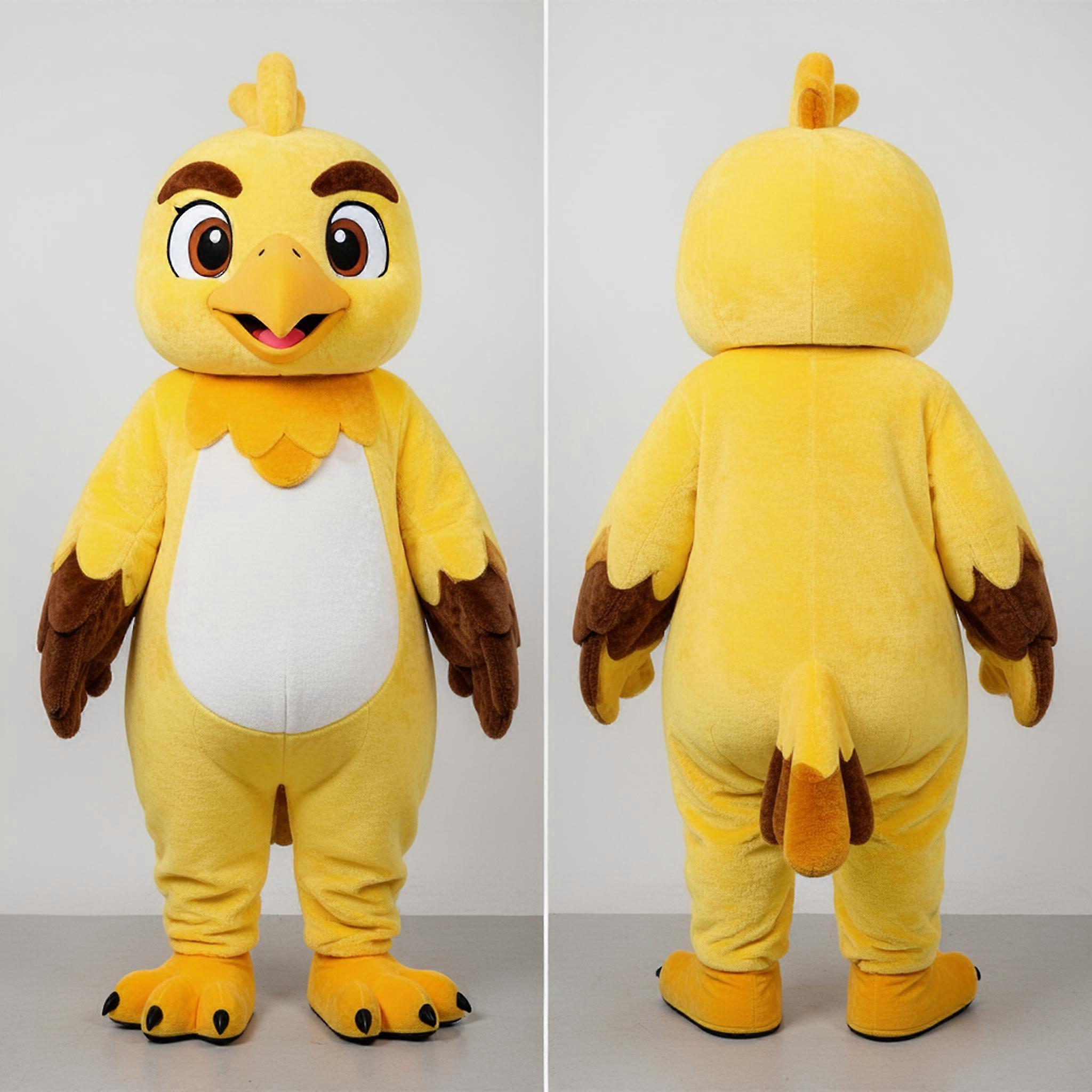 MASTICOT Golden Yellow Expressive Hawk Mascot