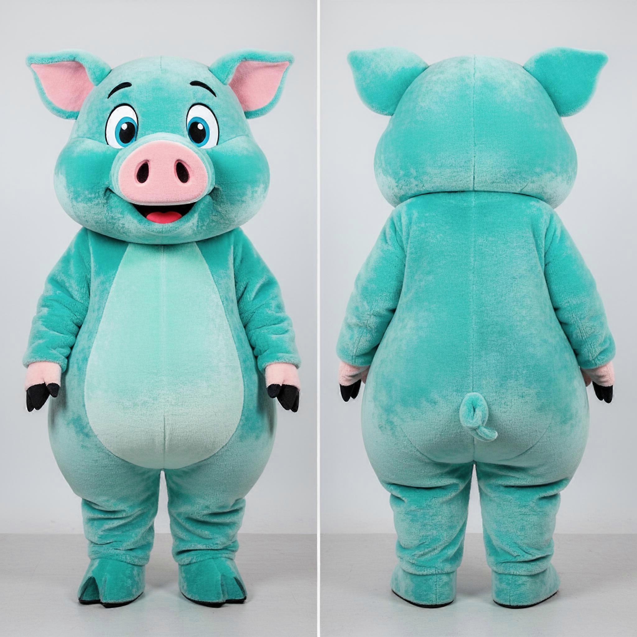 MASTICOT Turquoise Cartoon Sow Mascot