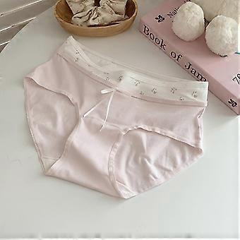 Women Cotton Antibacterial Breathable Mid Waist Thin Briefs Plus Size Ladies Daily Underwear