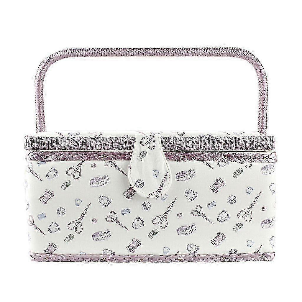 Textile Sewing Basket With Rotating Handle