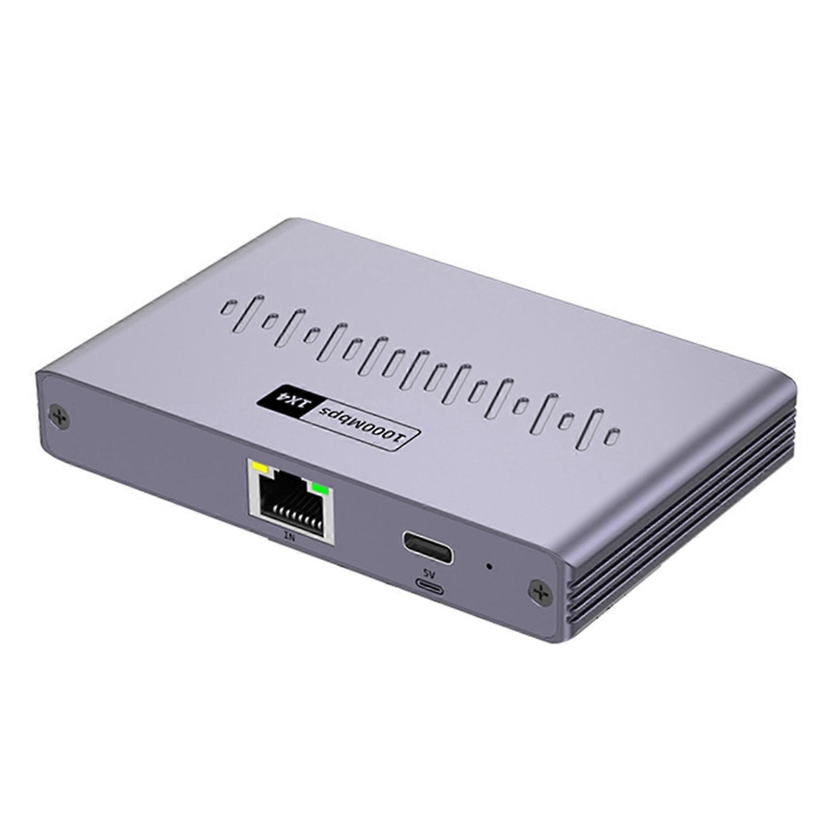2X Network Cable Splitter 1 to 4 Gigabit Network Distributor Simultaneous Internet Access, RJ45 Network Switch Extender