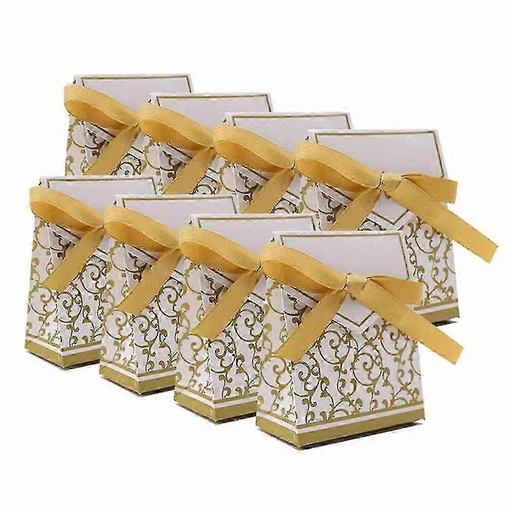 50 Pcs Small Candy Gift Boxes with Decorative Gift Ribbons