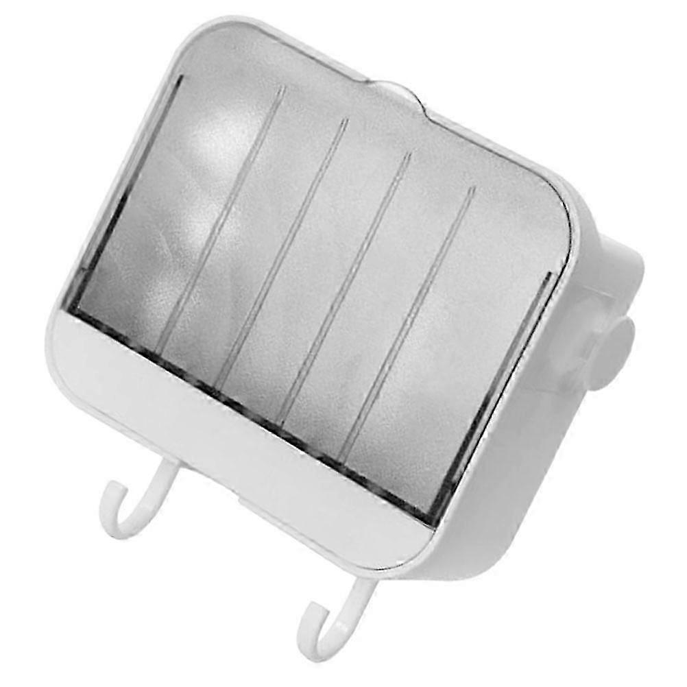 Soap Dish Holder 2Pcs Wall Mounted Storage White Design
