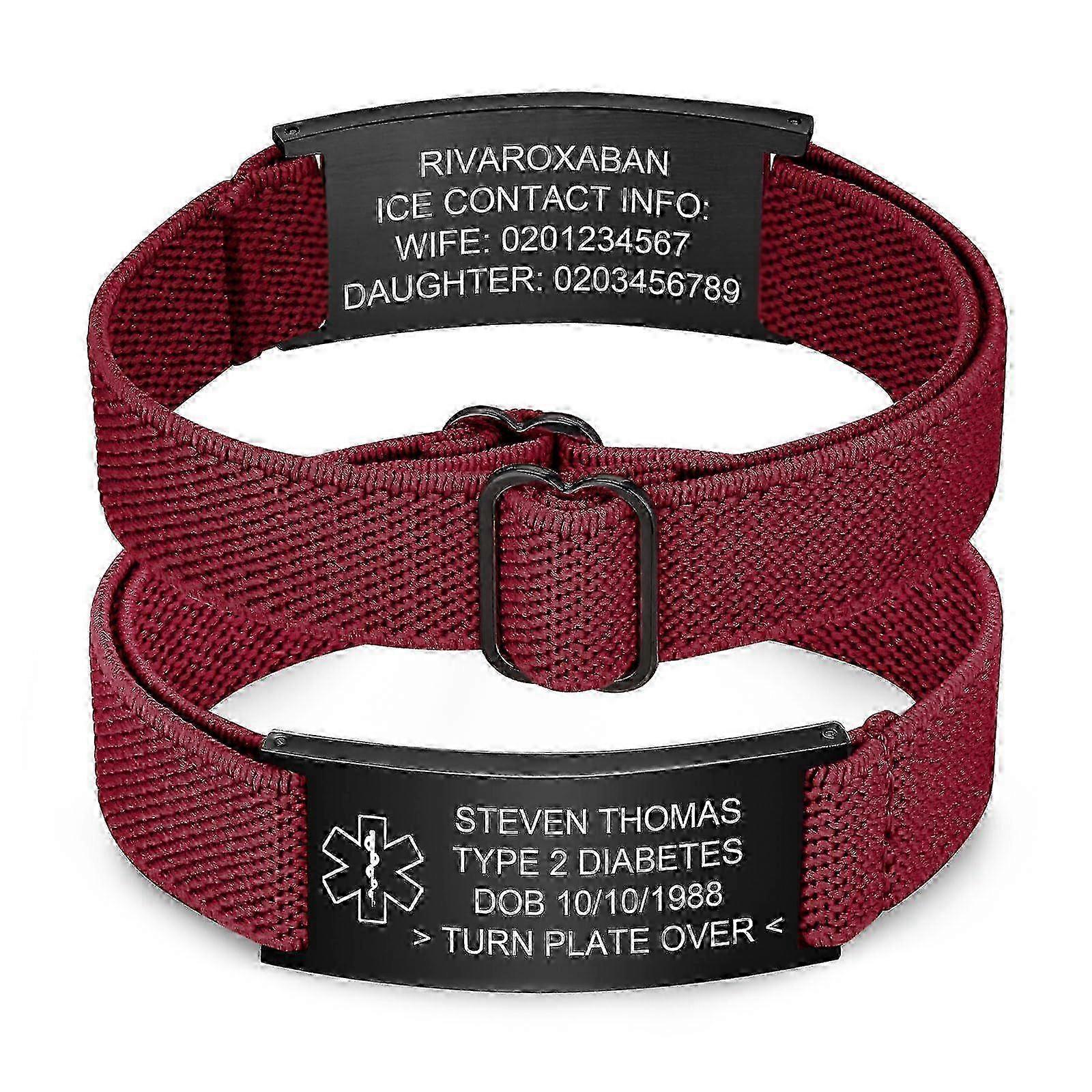 Elastic Webbing Medical Alert Bracelet
