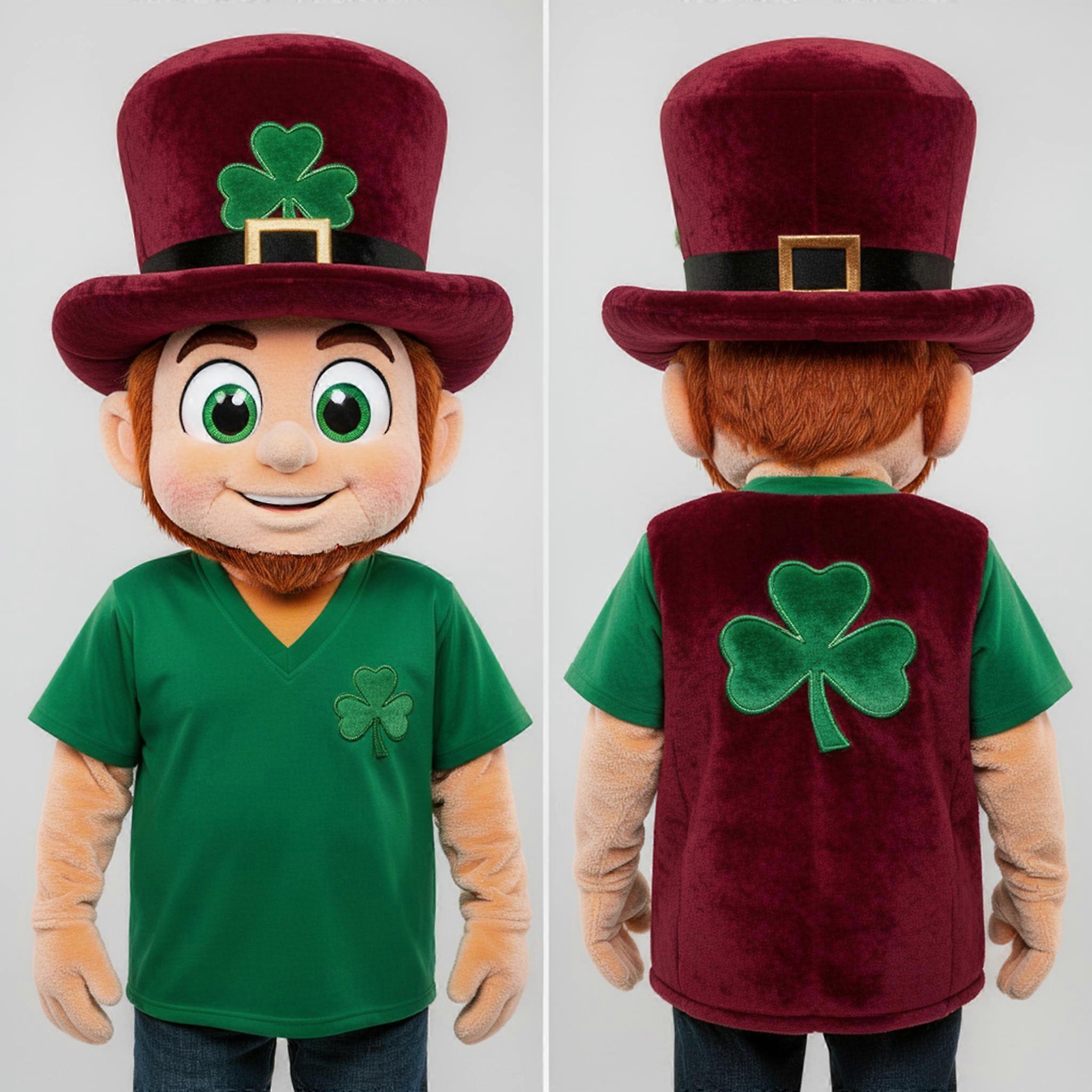 MASTICOT Maroon Padded Leprechaun Hat Mascot