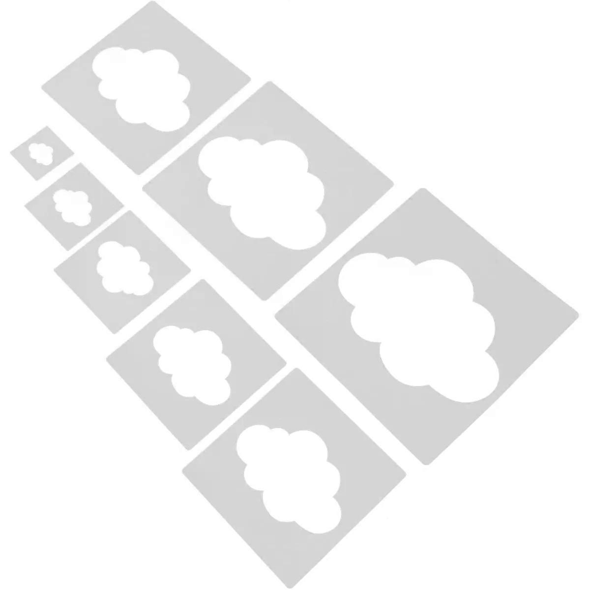 8pcs Cloud Stencil Templates Reusable PET Set for DIY Drawing