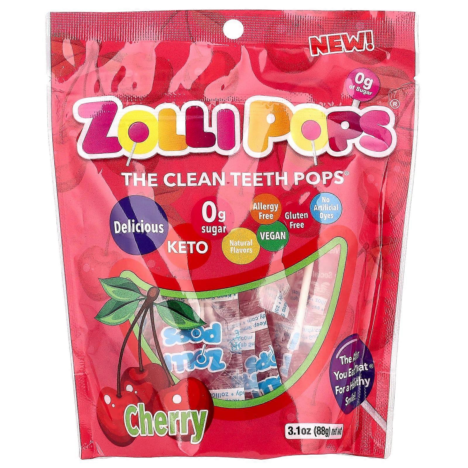 Zollipops, The Clean Teeth Pops, Cherry , 3.1 oz