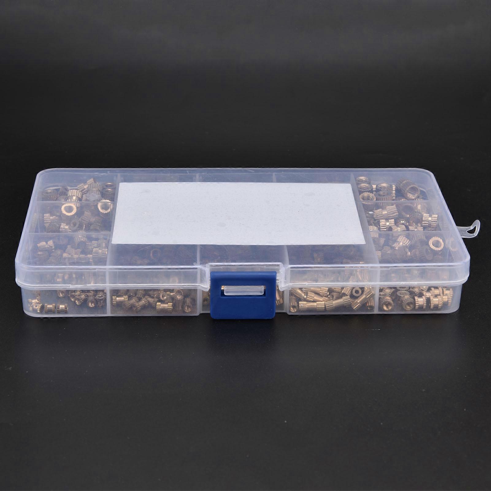 460Pcs Knurled Nuts M2 M3 M4 M5 Female Thread Brass Threaded Insert Embedment Assortment Kit