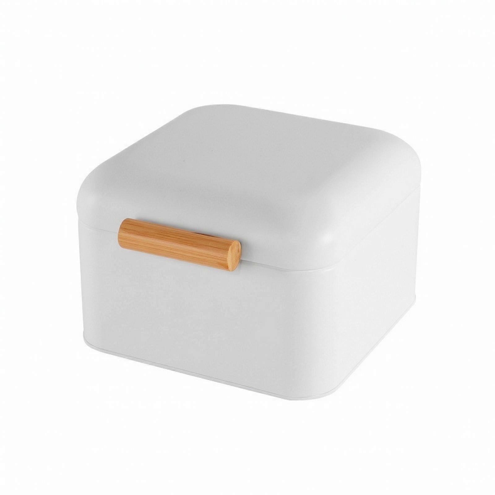 Iron Storage Container with Lid Multifunctional Hinged Bread Box Sturdy