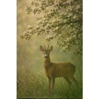 Roe Deer Beneath Flowering Hawthorn Woodland jigsaw puzzle SIO1621