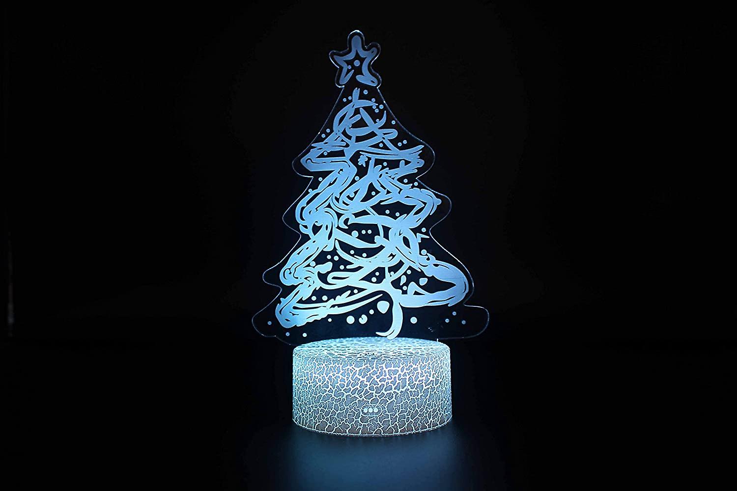 子供のための3Dイリュージョンナイトライトクリスマスツリー、タッチとリモコン付き16色変更キッズルームナイトライトホリデーまたは誕生日プレゼント