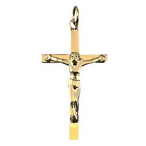 9ct Gold 35x20mm solid block Crucifix Cross