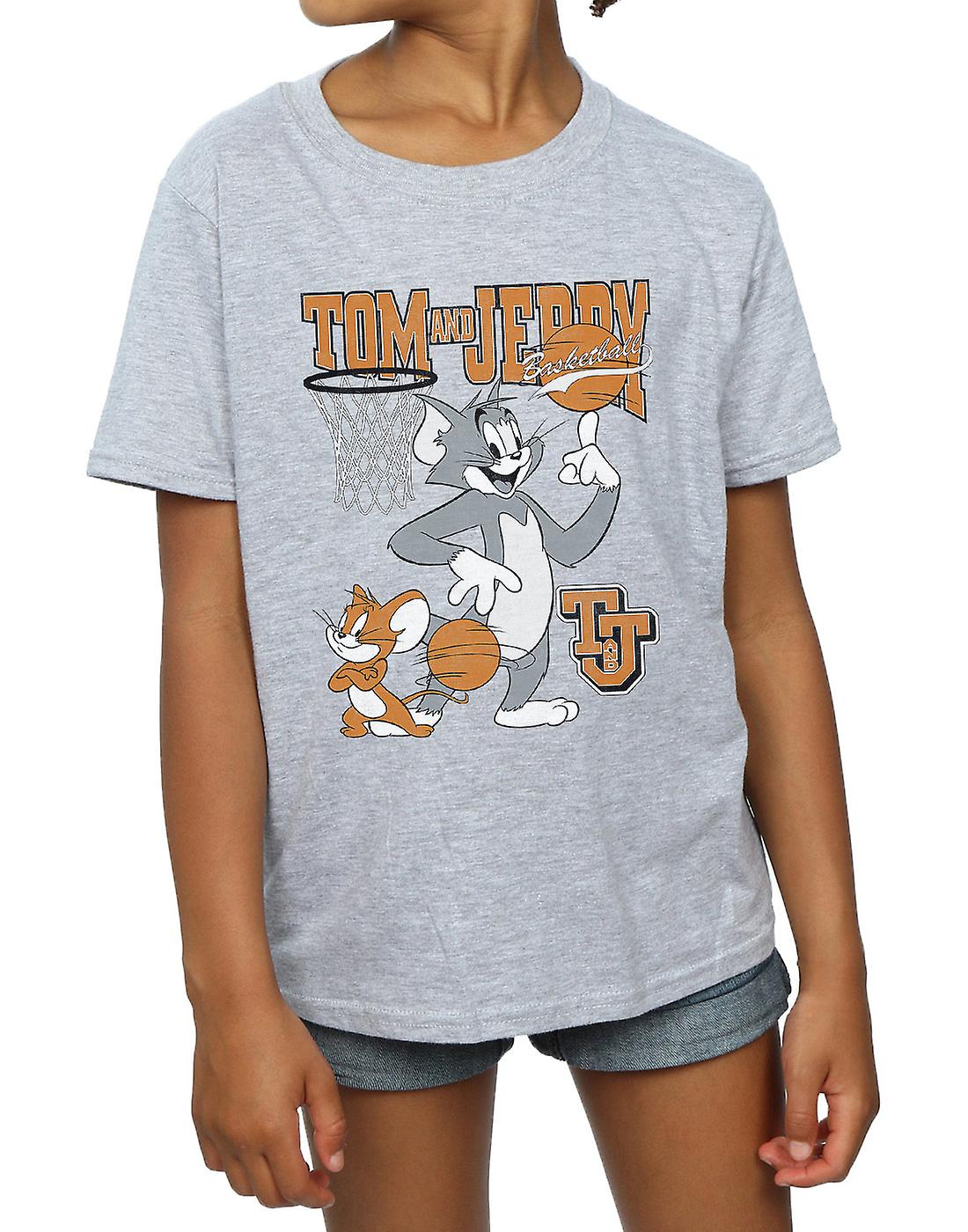 Absolute Cult Tom And Jerry Men's Basketball T-Shirt - Officially Licensed, Slim Fit Tee