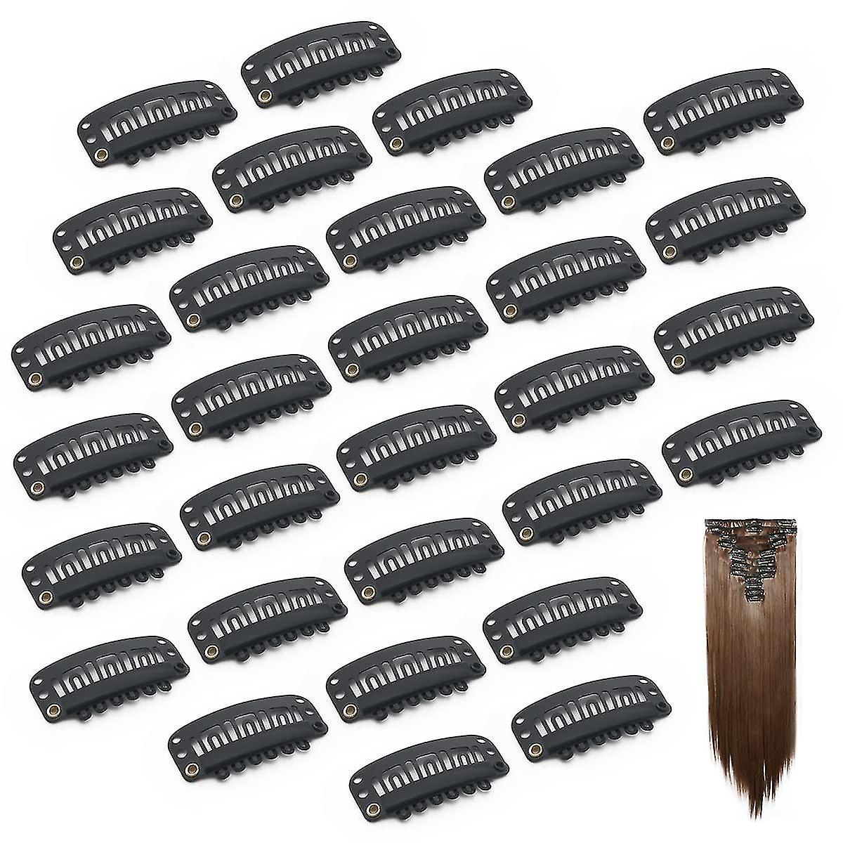30 Pack Hair Extensions Clips, 6 Teeth Wig Clips For Wigs