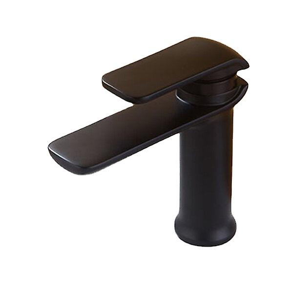 Simple Single Handle Hot & Cold Water Faucet For Bathroom Basin Sink - Deck Mount, 4 Color Options
