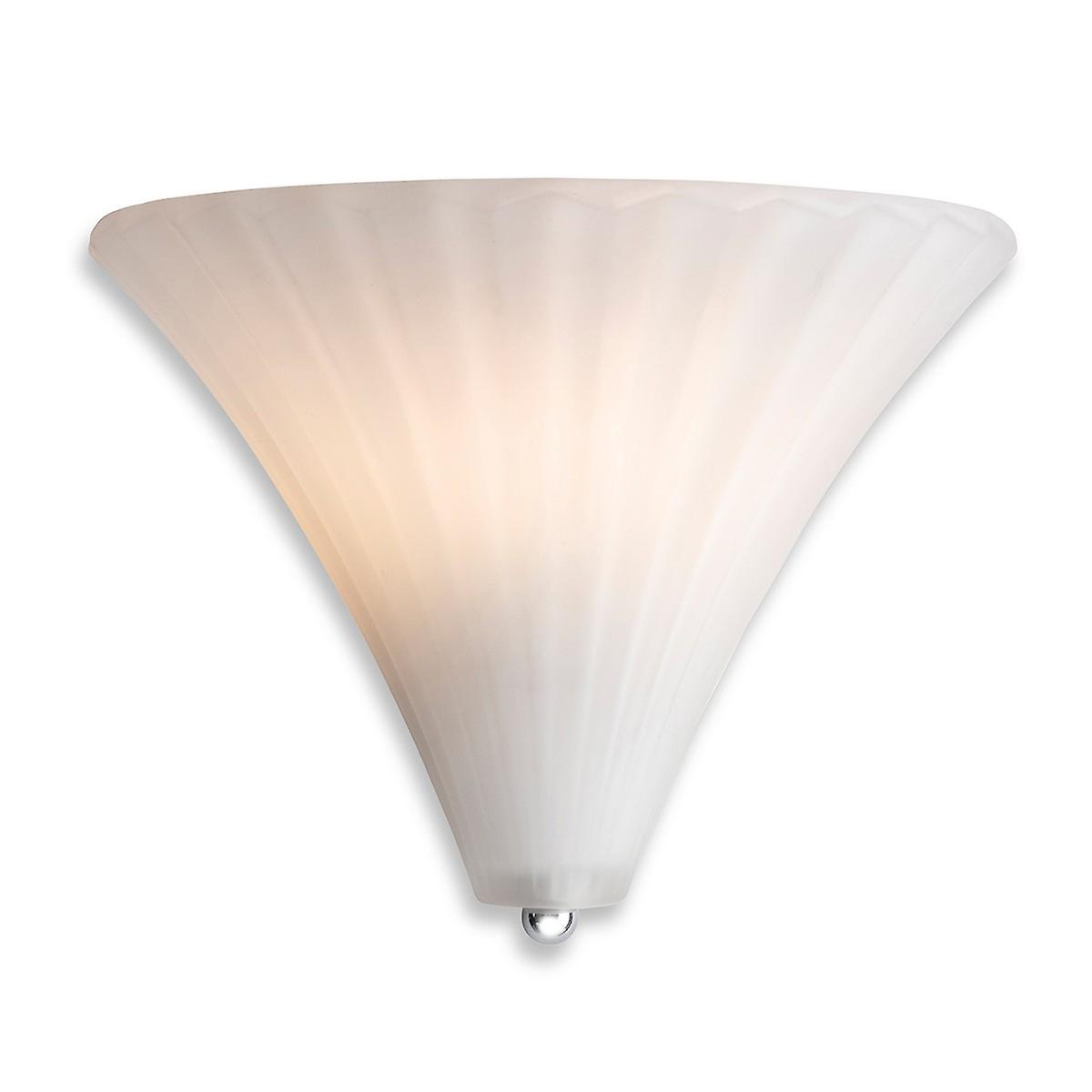 Firstlight Dawn Uplighter Glass Wall Light Opal White Glass