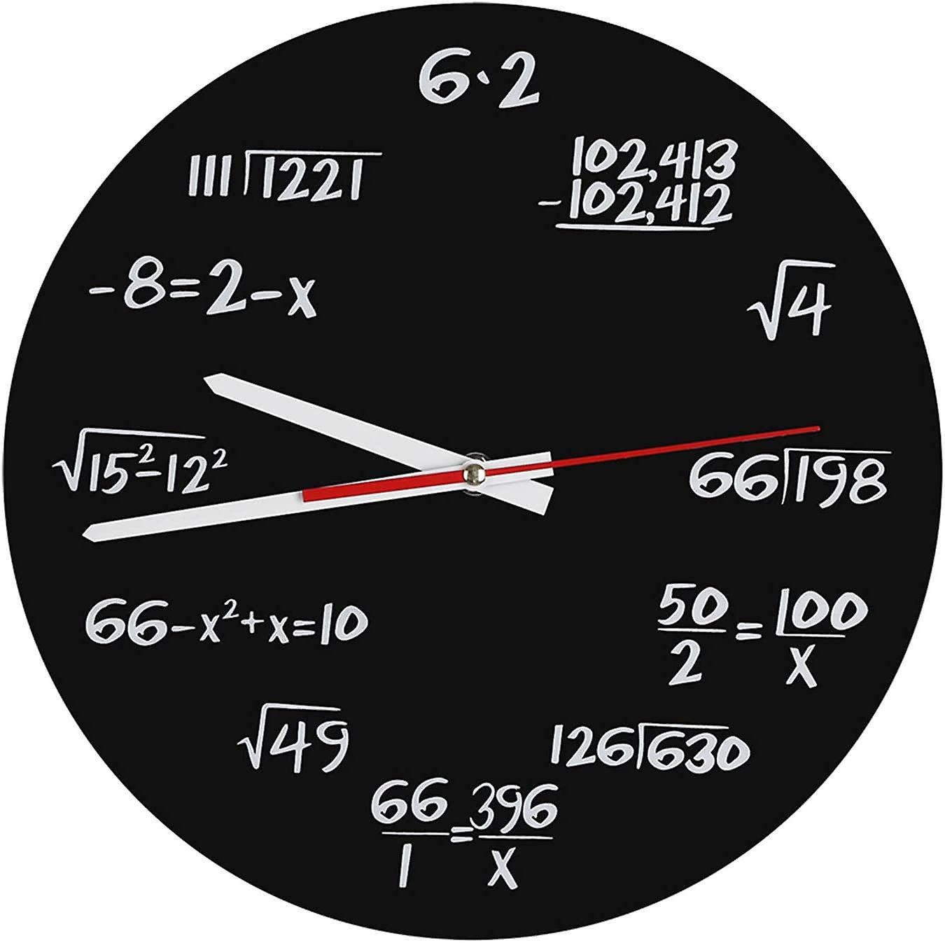 Mathematical Modern Design Wall Clock Acrylic Wall Clock Decorated by Simple Mathematical Equation