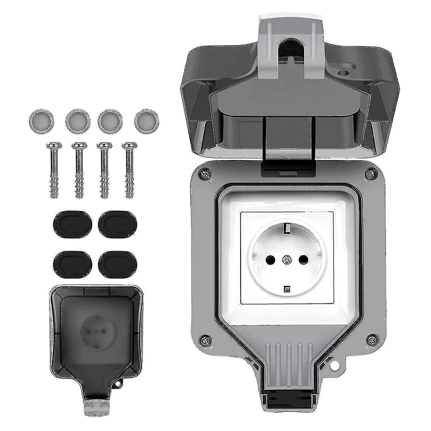 Outdoor Socket Weatherproof Outdoor Wall Socket Eu Plug A,,