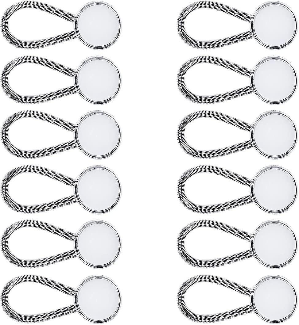12 Pcs  Elastic Extender Elastic Button Extenders Metal Collar Button Extenders Gift