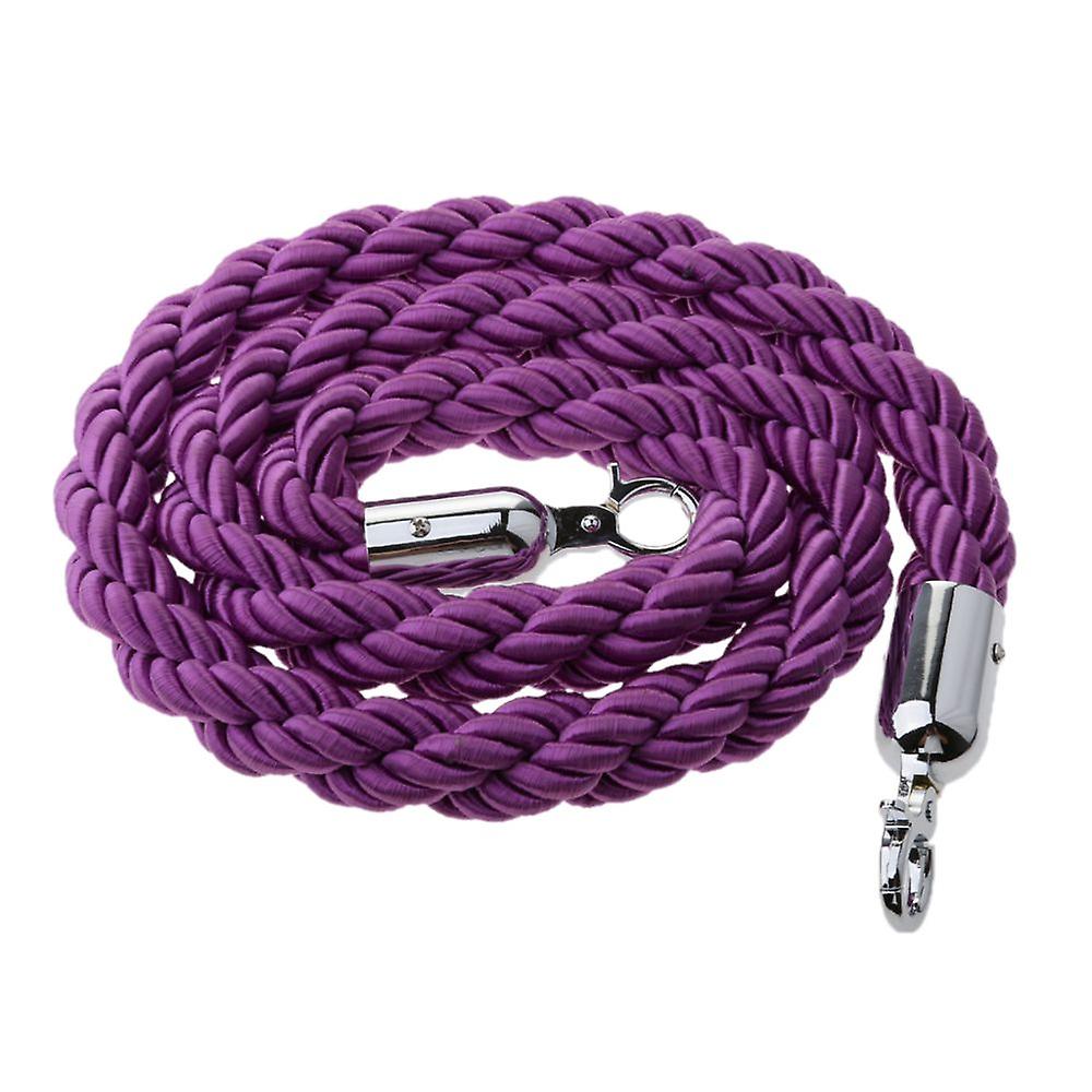 59 Inch Twisted Crowd Control Rope Queue Barrier For Posts Booths Purple